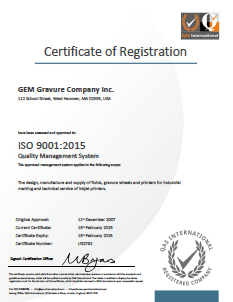 REGULATORY — GEM GRAVURE